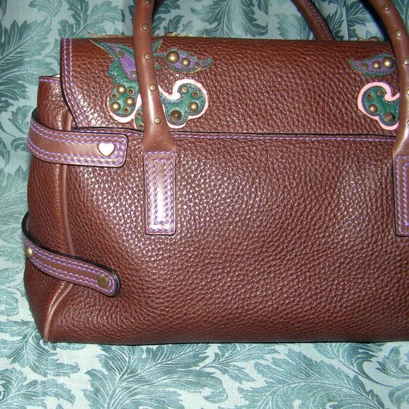 NEW $1200 Luella Bartley Punk Rose Baby Gisele bag with Applique w/FLAW - Picture 7 of 16